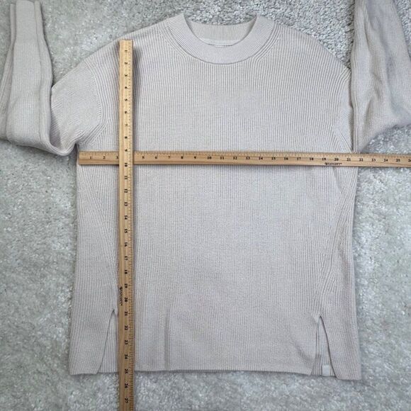 Lululemon Merino Wool Blend Rib Crewneck Sweater White Opal Oversized - Picture 9 of 10